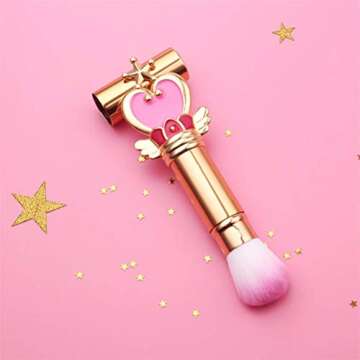 EDA LUXURY BEAUTY Round Retractable Makeup Brush With Cover - Liquid, Cream, Powder, Foundation, Blush, Bronzer, Highlighter - Premium Bristles Contouring & Blending Skin, Vegan Face Kabuki Brush