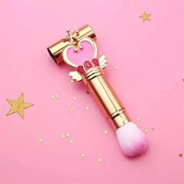 EDA LUXURY BEAUTY Round Retractable Makeup Brush With Cover - Liquid, Cream, Powder, Foundation, Blush, Bronzer, Highlighter - Premium Bristles Contouring & Blending Skin, Vegan Face Kabuki Brush