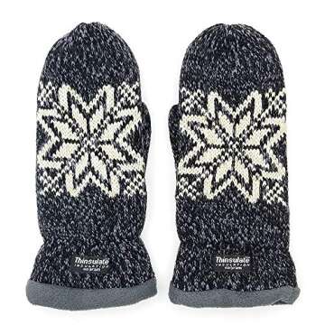 BRUCERIVER Women Snowflake Knit Mittens - Warm & Stylish