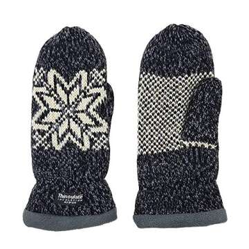 BRUCERIVER Women Snowflake Knit Mittens - Warm & Stylish