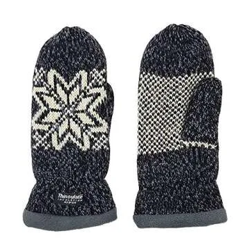 BRUCERIVER Women Snowflake Knit Mittens - Warm & Stylish