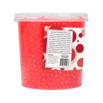 Tea Zone Strawberry Popping Pearls for Boba Drinks 7 lbs