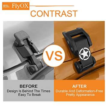 FlyOX Hood Latches Catch Kit Aluminum Alloy Hood Locks for 2007-2018 Jeep Wrangler JK JKU & 2018-202...