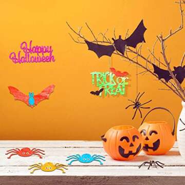 E-zoe 60 PCS Wooden Halloween Cutouts for Kids' Crafts