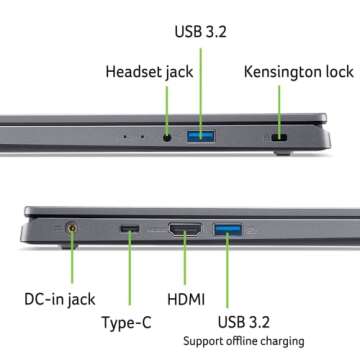 Acer Aspire 15 Laptop | 15.6" FHD Display | AMD Ryzen 5 8640HS Hexa-Core Processor | AMD Radeon Graphics | 8GB DDR5 | 512GB Gen 4 SSD | Wi-Fi 6E | AI PC | Copilot Key | Backlit Keyboard | A15-41M-R8Y2