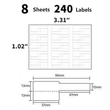 8 Sheet 240 Pcs Cable Labels Tags - Wmiwulien Waterproof Colorful Cord Labels