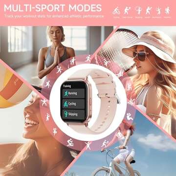Smart Watches for Women Men, 1.83" Fitness Watch with Calls, Sleep Heart Rate Monitor, IP68 Waterproof with Multi Sport Modes Step Counter, Smartwatches Compatible with iPhone&Android, Rose Gold