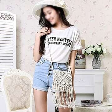 Lobagve Women Crochet Beach Bag for Summer Fun