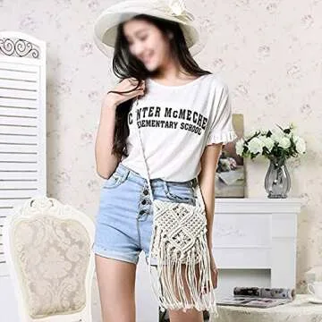 Lobagve Women Crochet Beach Bag for Summer Fun