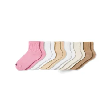 HUE Women's Mini Crew Socks - 6 Pair Pack for All-Day Comfort and Durability