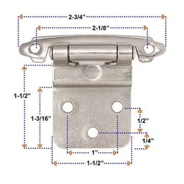 DecoBasics Brushed Nickel Inset Cabinet Hinges 50 Pcs