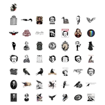 Edgar Allan Poe Stickers - 100Pcs Waterproof Vinyl Pack