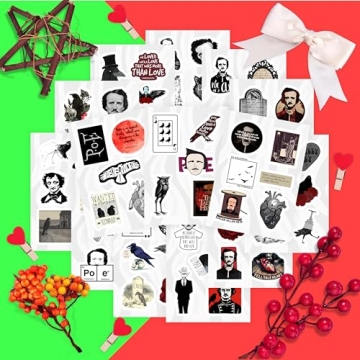 Edgar Allan Poe Stickers - 100Pcs Waterproof Vinyl Pack