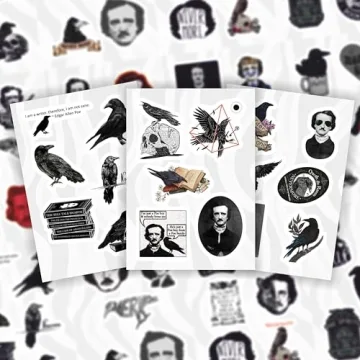 Edgar Allan Poe Stickers - 100Pcs Waterproof Vinyl Pack
