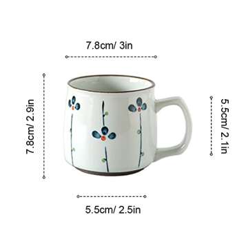 Caalio Mini Ceramic Tea Cup Coffee Mug for Office and Home, Japanese Style, Dishwasher and Microwave...