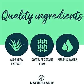 [150 pcs Extra-Large] Natureland Dog Ear Wipes - Extra Large Pads [170%] - Otic Cleaning Wipes for Infections and Controlling Ear Infections and Ear Odor in Pets