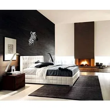 Yun and Lin Crafts Resin Zebra Head Sculpture Animal Pinto Wall Art for Home Decor (Black and White),17inch x15inch x7inch