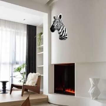 Yun and Lin Crafts Resin Zebra Head Sculpture Animal Pinto Wall Art for Home Decor (Black and White),17inch x15inch x7inch