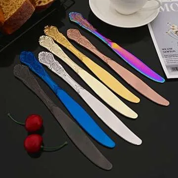 JASHII 24-Piece Black Cutlery Set Silverware Set, Mirror Polished, Stainless Steel Flatware Cutlery Eating Utensils Service for 6, Unique Elegant Pattern, Dishwasher Safe (Black)