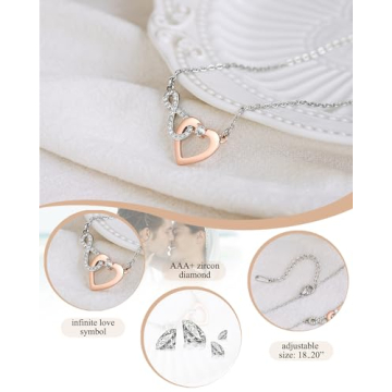 Infinity Heart Necklace Gift for Girlfriend