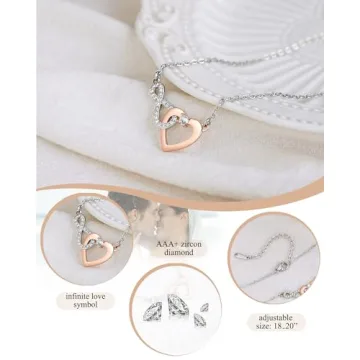 Infinity Heart Necklace Gift for Girlfriend