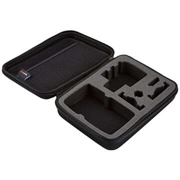 Amazon Basics Small Carrying Case for GoPro And Accessories, 9 x 7 x 2.5 Inches, Solid, Black