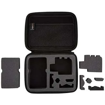 Amazon Basics Small Carrying Case for GoPro And Accessories, 9 x 7 x 2.5 Inches, Solid, Black