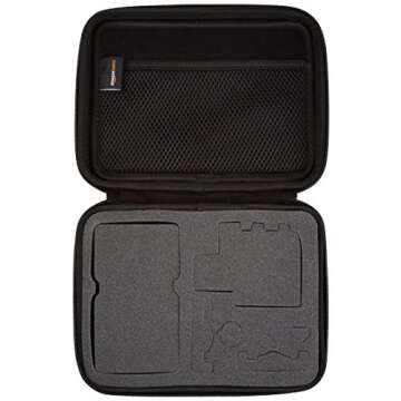 Amazon Basics Small Carrying Case for GoPro And Accessories, 9 x 7 x 2.5 Inches, Solid, Black
