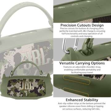 khanka Silicone Case for JBL Charge 6 - Stylish Protection