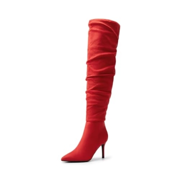 Stylish Red Suede Thigh High Heels for Every Occasion