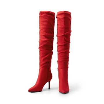 Stylish Red Suede Thigh High Heels for Every Occasion