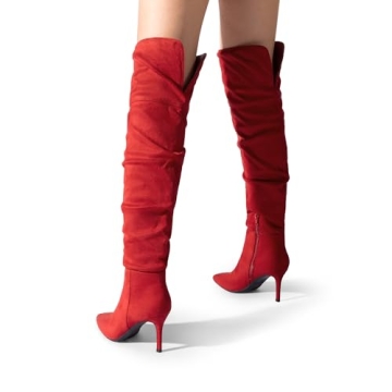Stylish Red Suede Thigh High Heels for Every Occasion
