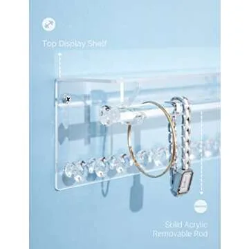 Elegant Mymazn Acrylic Jewelry Holder with Shelf