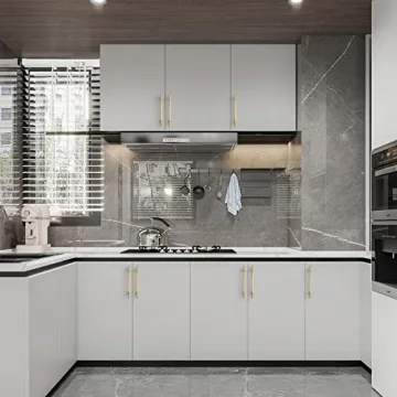 Asidrama Brushed Brass Kitchen Cabinet Handles - 6 Pack