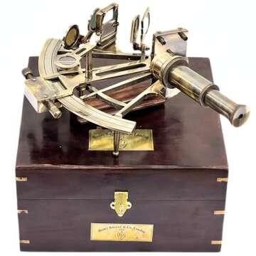 Nautical Marine Heavy German Working Model Ship Sextant sea Collectible Antique Wooden Box Gift Item