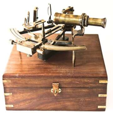 Nautical Marine Heavy German Working Model Ship Sextant sea Collectible Antique Wooden Box Gift Item