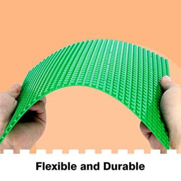 Etarnfly 8 Pack Peel-and-Stick Building Baseplates, 10”x10” Classic Self-Adhesive Boards - 100% Compatible with All Major Brands, Sturdy Stacking Play Table Top, Green/Grey/Blue/White