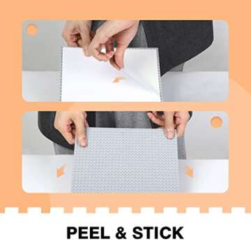 Etarnfly 8 Pack Peel-and-Stick Building Baseplates, 10”x10” Classic Self-Adhesive Boards - 100% Compatible with All Major Brands, Sturdy Stacking Play Table Top, Green/Grey/Blue/White