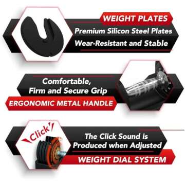 Keppi Adjustable Dumbbells Set, 25lb Pair Dumbbells with Anti-Slip Metal Handle for Exercise & Fitness Fast Adjust Weight for Full Body Workout Fitness