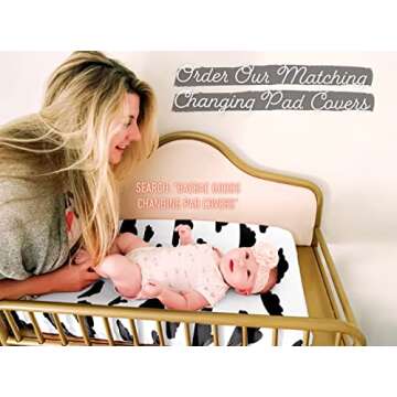 BaeBae Goods Crib Sheets for Baby Boys and Girls, 4 Pack, Soft and Breathable Jersey Knit Fitted Sheet Set, Black and White, Cute Gender Neutral Nursery Mattress Bedding, Universal Fit