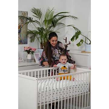 BaeBae Goods Crib Sheets for Baby Boys and Girls, 4 Pack, Soft and Breathable Jersey Knit Fitted Sheet Set, Black and White, Cute Gender Neutral Nursery Mattress Bedding, Universal Fit