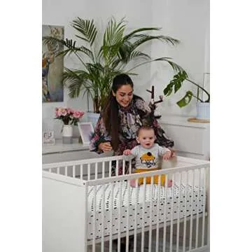 BaeBae Goods Crib Sheets for Baby Boys and Girls, 4 Pack, Soft and Breathable Jersey Knit Fitted Sheet Set, Black and White, Cute Gender Neutral Nursery Mattress Bedding, Universal Fit