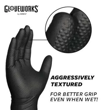 GLOVEWORKS HD Black Nitrile Gloves - 6 Mil Latex-Free