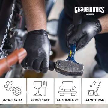GLOVEWORKS HD Black Nitrile Gloves - 6 Mil Latex-Free