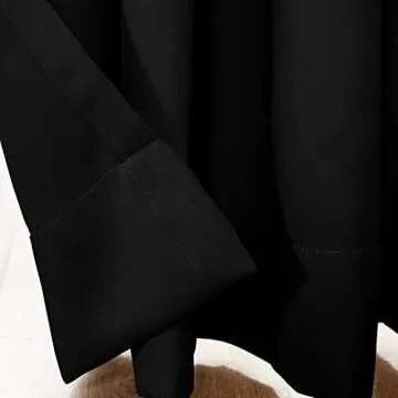 Rose Home Fashion Privacy Room Divider Curtain, Wall Divider for Room Separation, Extra Wide Blackout Curtains for Bedroom, 1 Panel, 10ft Wide x 8ft Tall, Black