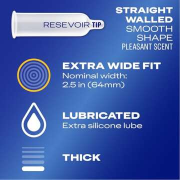 Durex Condom XXL Longer & Wider Natural Latex Condoms, Extra Wide Fit, 12 Count - Ultra Fine & Lubricated (Packaging May Vary)