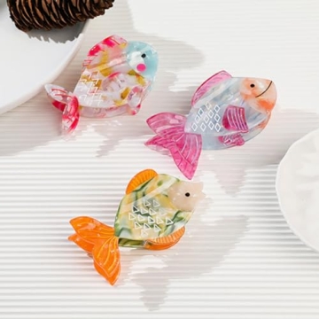 Durable Non-Slip Acetate Fish Hair Clips for Women