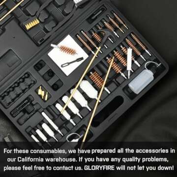 GLORYFIRE Universal Gun Cleaning Kit Hunting Handgun Shot Gun Cleaning Kit with Case Travel Size Portable Metal Brushes
