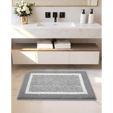 Color&Geometry Bathroom Runner Non Slip - 24x43 Gray Bath Mat