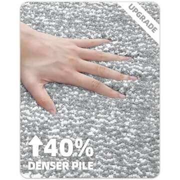 Color&Geometry Non Slip Bath Runner - 24x43 Gray Rug